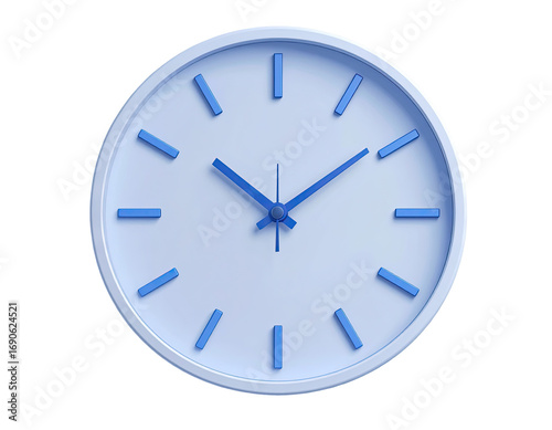 Light blue clock face with simple hands