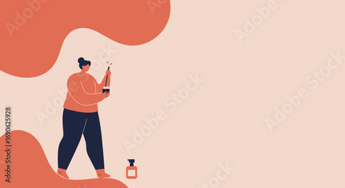 Minimalist illustration of a person preparing a homemade beauty mask, embodying self-care, wellness, and a natural lifestyle. Perfect for health and cosmetic concepts.