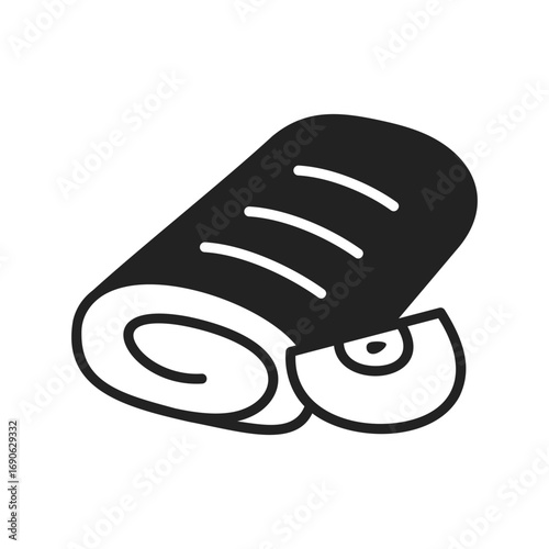 Apple Strudel Pastry Glyph Icon