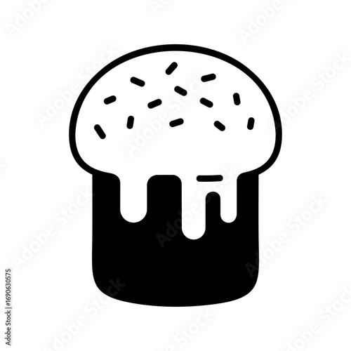 Easter Bread Kulich Traditional Festive Glyph Icon