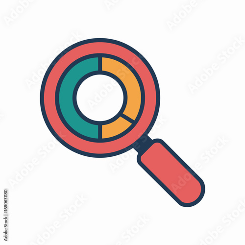 Data Analysis with Magnifying Glass Insightful Research & Examination