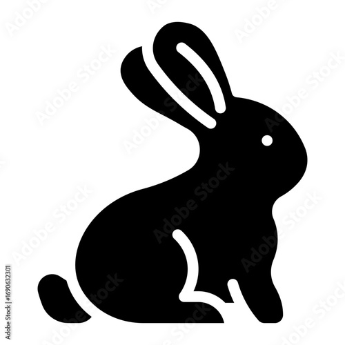 Rabbit free icon glyph style vector illustration