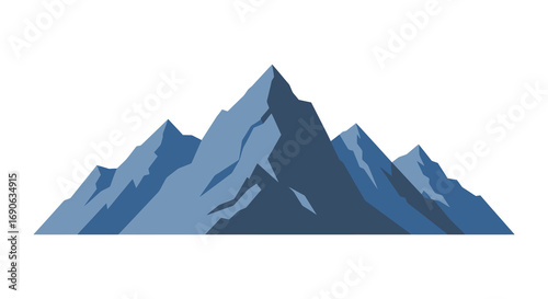 a majestic mountain peak towering over smaller peaks