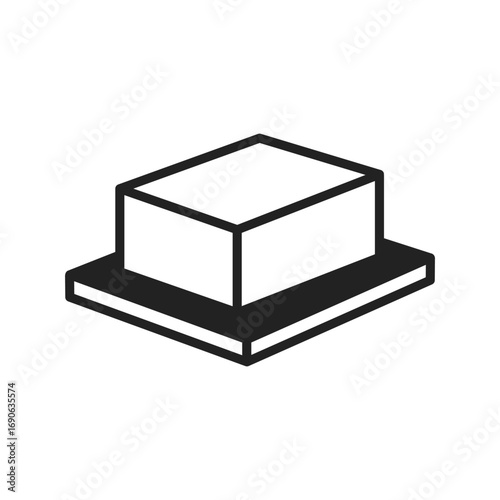 Classic Butter Block on a Dish Glyph Icon