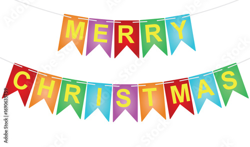 Merry Christmas ribbon. vector illustration