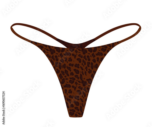 Woman thong leopard print. vector illustration	
