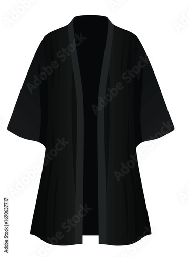 Black bathrobe cloth. vector illustration	