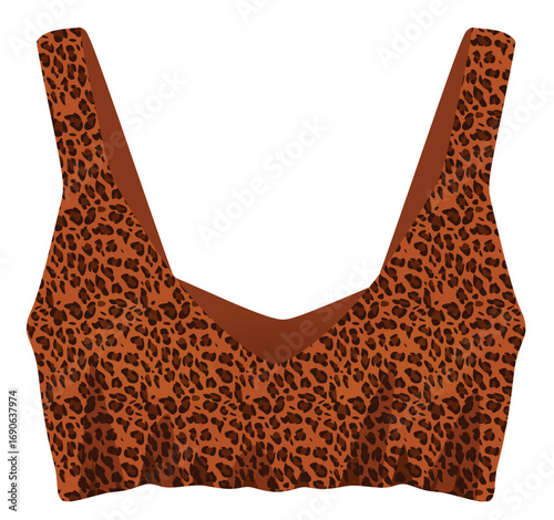 Bra top leopard print. vector	