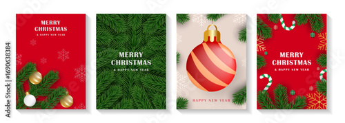 set poster merry christmas for media social template