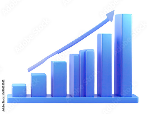 Free Download 3D graphic of a rising bar graph - GFXLoad