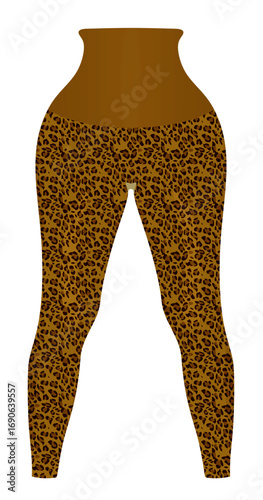 Tight leggings leopard print. vector	