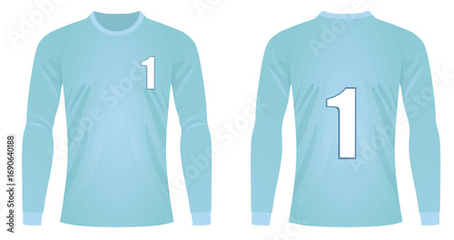 Blue goalkeeper jersey. vector illustration	