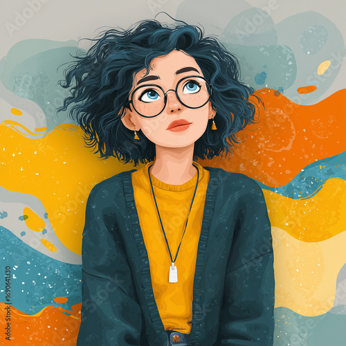 A addiction counselor avatar with recovery resources and support materials, guiding with hopeful determination against a treatment center background generative AI