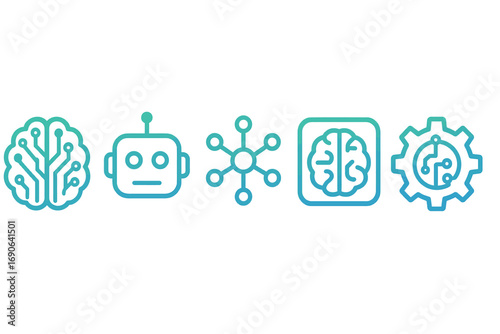 AI & Technology Icons – Circuit Style