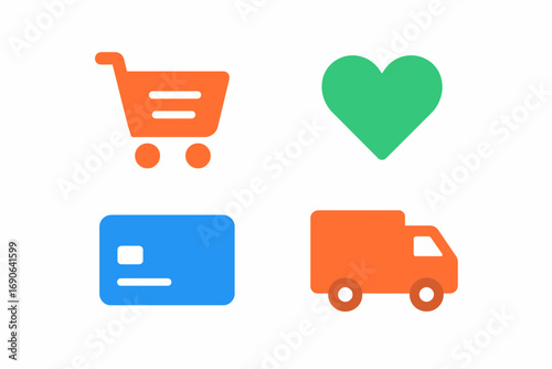 E-Commerce Icons – Vibrant Minimal Style