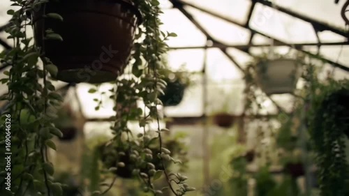Breeze Animating Hanging Plants in Greenhouse