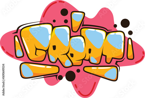great word graffiti text sticker illustration	