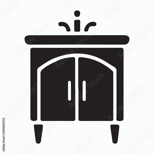 Bathroom vanity black glyph icon interior element