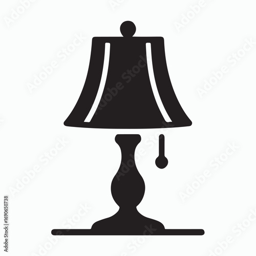 Bedside lamp black solid icon simple lighting