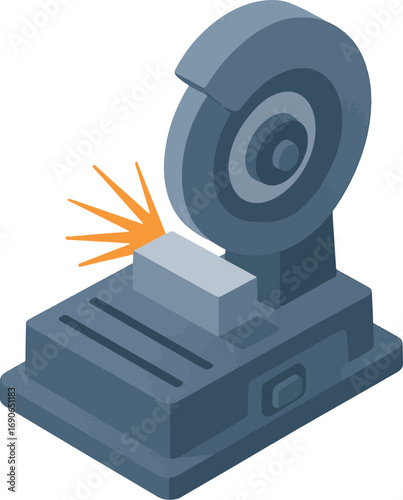 Isometric of Grinder machine isolated on white background