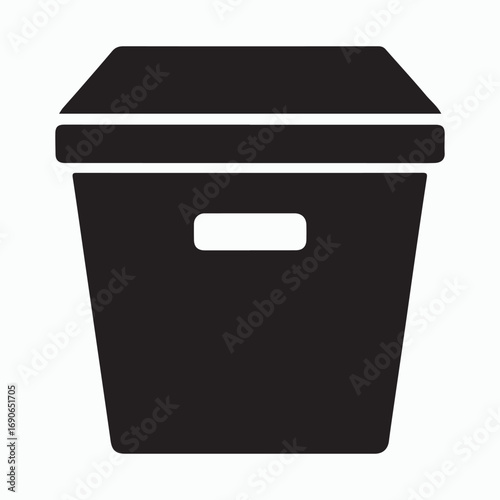 Storage bins solid icon modern organization box