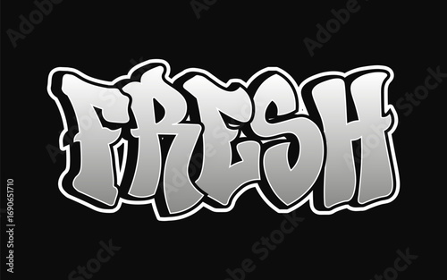 Fresh Graffiti Art on Black Background