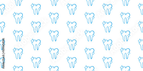 doodle Teeth Pattern background. doodle tooth pattern background. dental seamless pattern background.