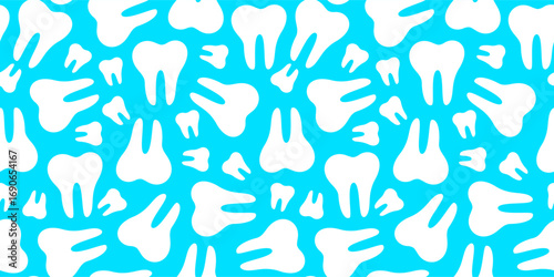 doodle Teeth Pattern background. doodle tooth pattern background. dental seamless pattern background.