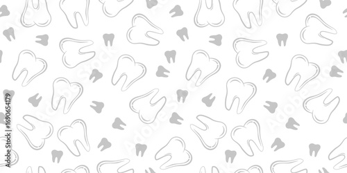 doodle Teeth Pattern background. doodle tooth pattern background. dental seamless pattern background.