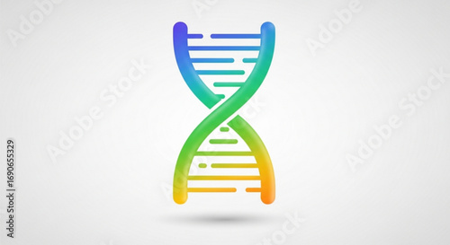 Colorful dna strand illustration for genetics research biology science and medical innovation and technology concept