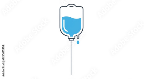 Iv therapy bag illustration vector graphic for medical treatment and healthcare solutions design concept