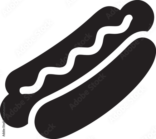Hot Dog Icon A Classic American Fast Food Symbol of Casual Dining Snacks and Summer Grilling