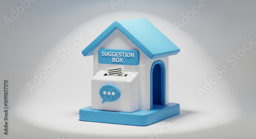 Suggestion box idea feedback concept for business improvement and customer satisfaction survey strategy tool