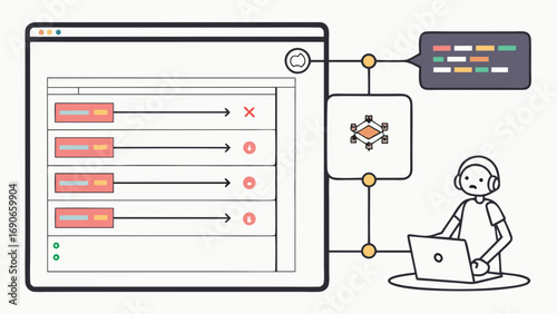 Troubleshooting web application errors IT support system failure network issue code debugging software development problem solving technical support data flow diagram database error error handling we.