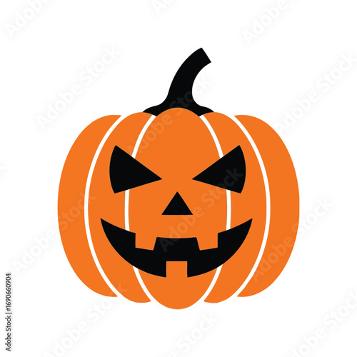 Scary jack o lantern halloween pumpkin spooky face autumn harvest celebration graphic vector