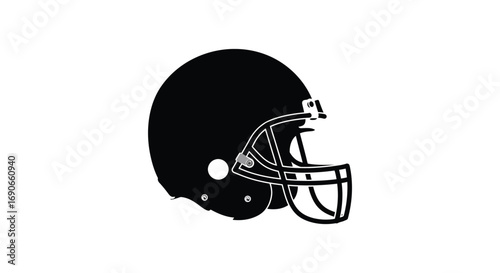 a black silhouette of an american football helmet