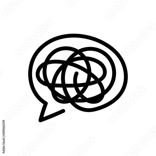 Confused line icon on white background.