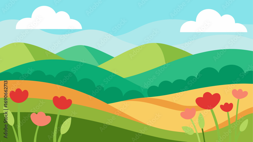 Naklejka premium wildflower meadow hills