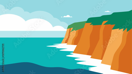 seaside cliffs and waves