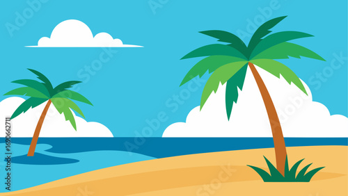 tropical beach with palms