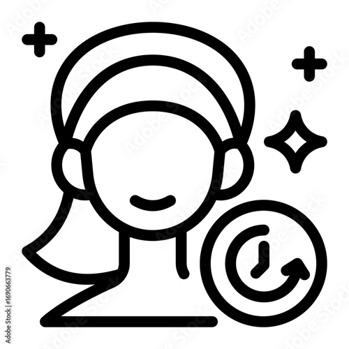 This Anti Age icon is suitable for use in Skincare, Dermatology, and related fields.