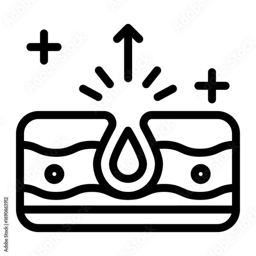 This Sebum icon is suitable for use in Skincare, Dermatology, and related fields.
