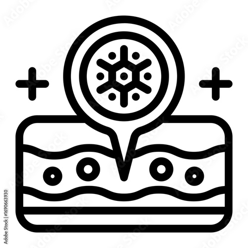 This Skin cell icon is suitable for use in Skincare, Dermatology, and related fields.