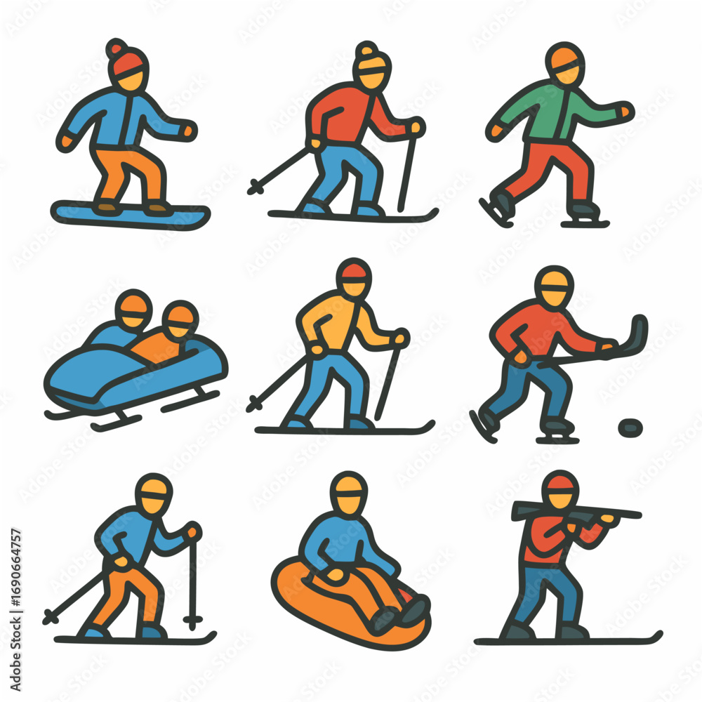 Obraz premium Winter Sports Icon Set Vector