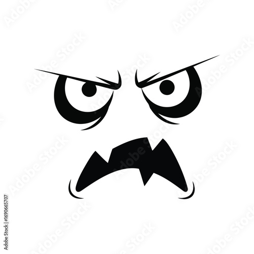 Angry cartoon face illustration scary monster expression halloween design elements vector