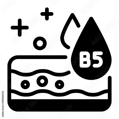 This Panthenol icon is suitable for use in Skincare, Dermatology, and related fields.
