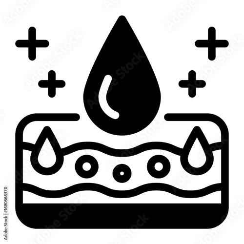 This Moisture skin icon is suitable for use in Skincare, Dermatology, and related fields.