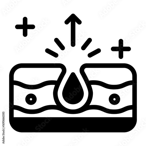 This Sebum icon is suitable for use in Skincare, Dermatology, and related fields.