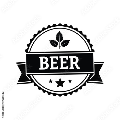 Vintage beer emblem logo badge design elements classic craft brewing symbol vector