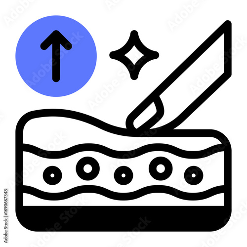 This Elasticity icon is suitable for use in Skincare, Dermatology, and related fields.